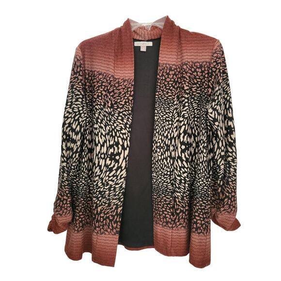 Roz & Ali Women Size M Cardigan Animal Print Long Sleeve Cute and Cozy - Picture 1 of 12